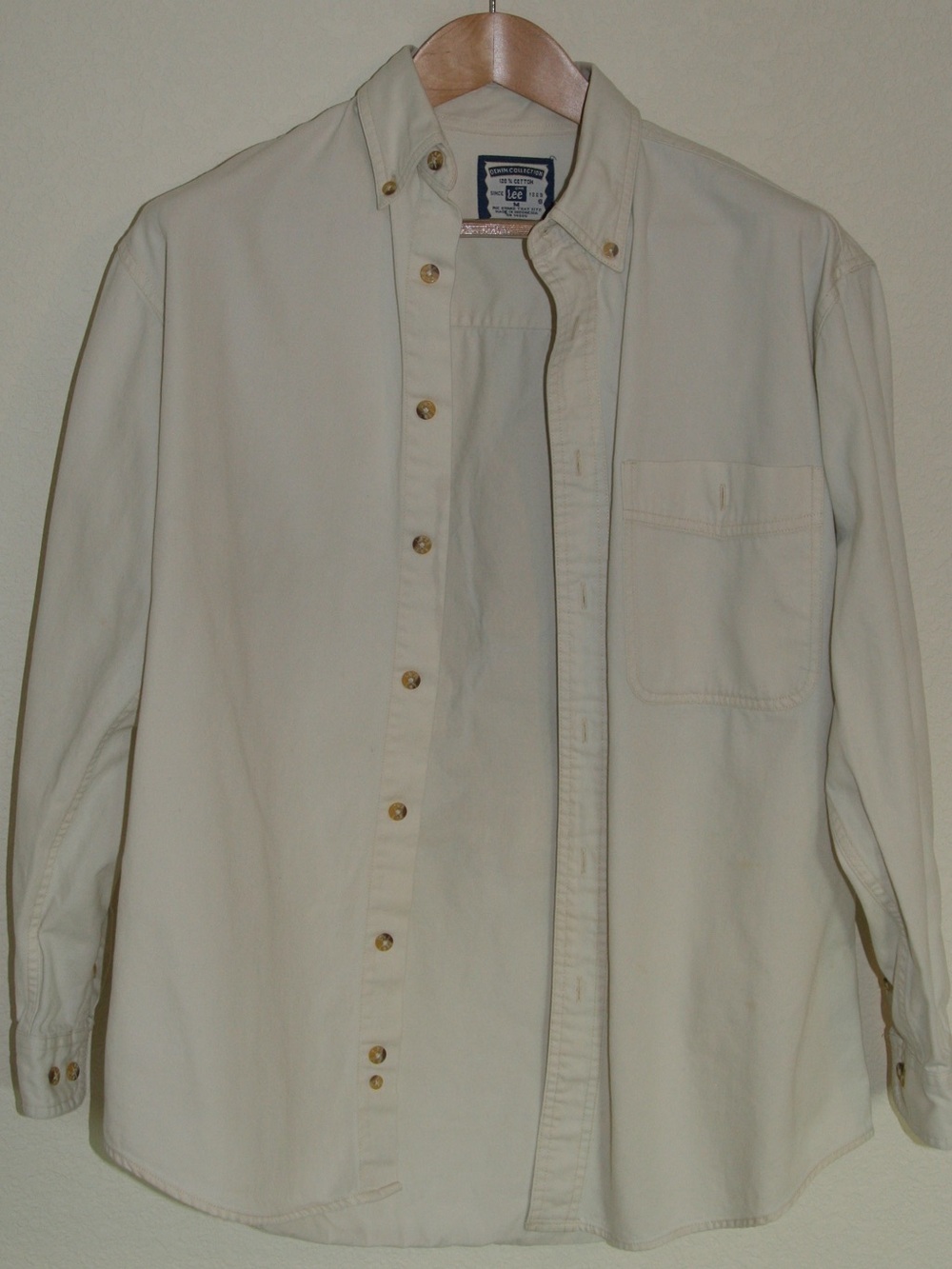 Lee Light Cream Button-Front Jean Jacket